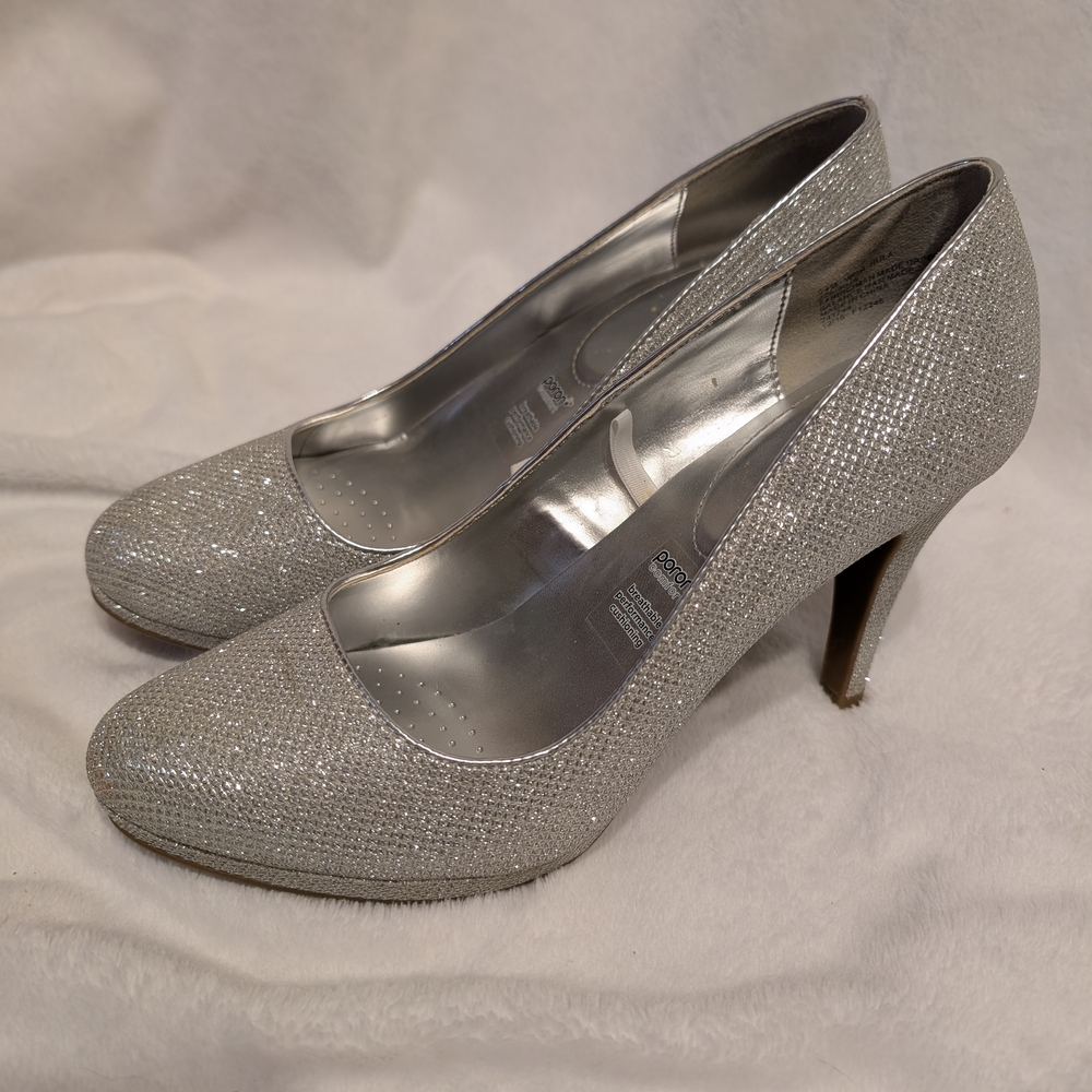 Elegant Sparkly Silver Women's Heels